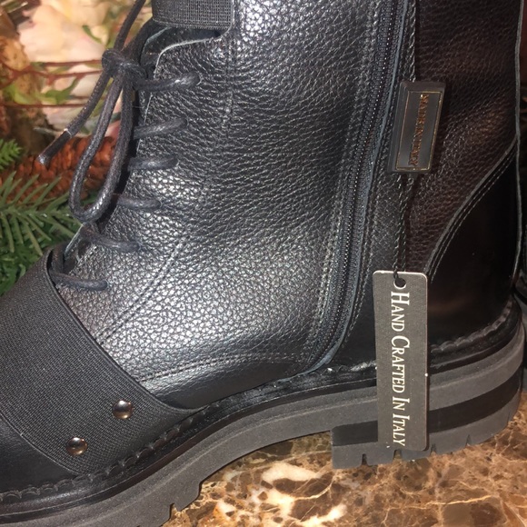 NEW. Made In Italy FABIANELLI Leather Combat Style Boots - Picture 10 of 13